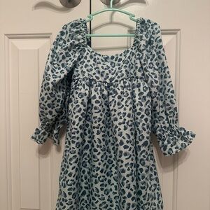 Leopard Print Puff Sleeve Dress